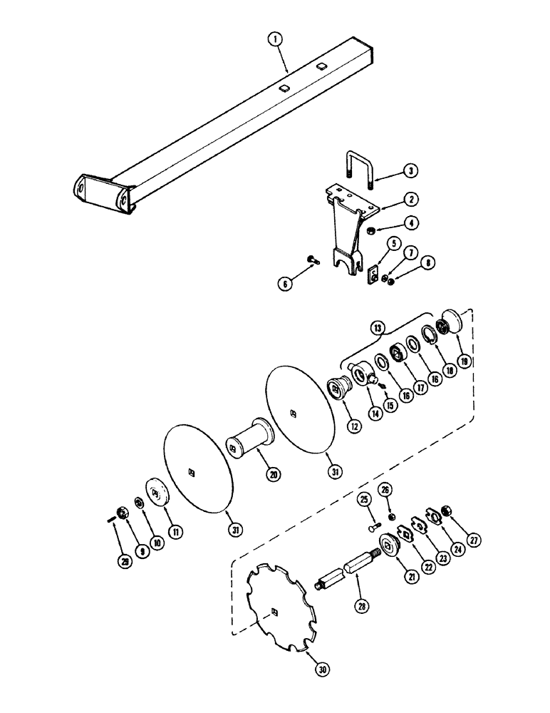 Схема запчастей Case IH E30 - (066) - FRONT LEFT WING GANG, 10-1/2 INCH (266.7 MM) SPACING, MODEL 11-318 