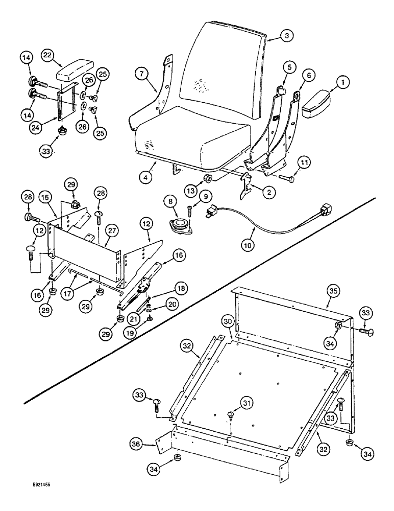 Схема запчастей Case IH 1800 - (9D-08) - OPERATOR SEAT & SUPPORTS (10) - CAB & AIR CONDITIONING