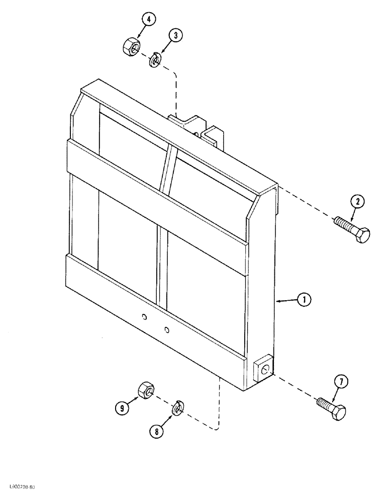 Схема запчастей Case IH 5QA - (9-14) - WEIGHT FRAME, THREE POINT HITCH (09) - CHASSIS/ATTACHMENTS