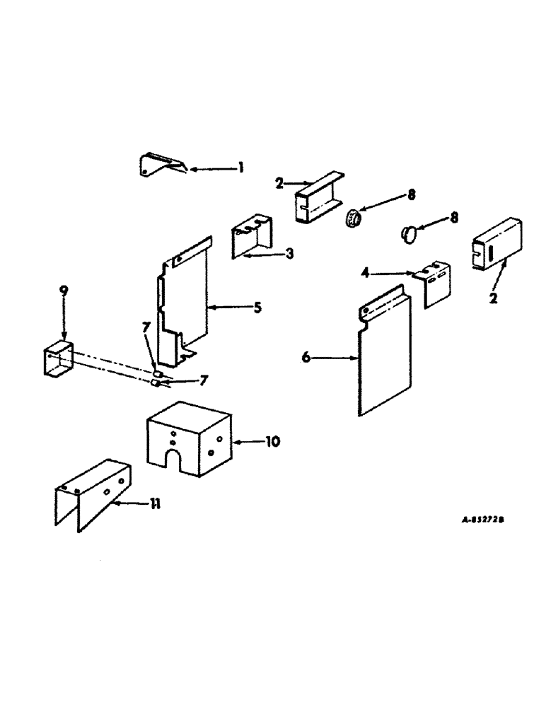 Схема запчастей Case IH 2400 - (B-35) - SHIELD ATTACHMENT, EXPORT ONLY, NOT AVAILABLE FOR UNITED STATES (88) - ACCESSORIES