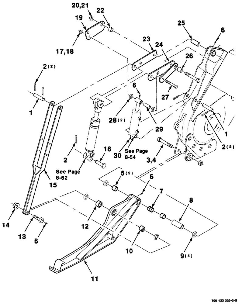 Схема запчастей Case IH 8860HP - (07-72) - LIFT ARM AND FLOTATION ASSEMBLIES (8860 CONTINUED) (58) - ATTACHMENTS/HEADERS