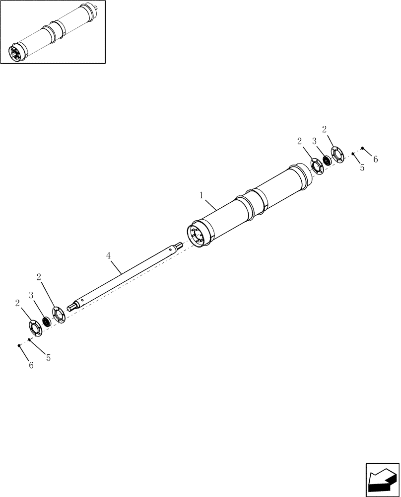 Схема запчастей Case IH 8010 - (60.105.05[02]) - FEEDER IDLER ROLLER - PIN HAJ202001 & AFTER - 7010/8010 (60) - PRODUCT FEEDING