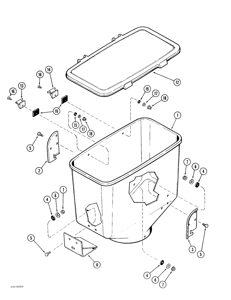Схема запчастей Case IH 950 - (9C-30) - SEED HOPPER, SEED GROWERS SPECIAL, PLATE PLANTERS (09) - CHASSIS/ATTACHMENTS