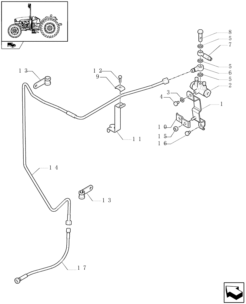 Схема запчастей Case IH FARMALL 95C - (1.68.5/01[01]) - FRONT AXLE WITH FRONT BRAKE (40 KM/H) - VALVE (VAR.331324-331329-332329-335329) (05) - REAR AXLE