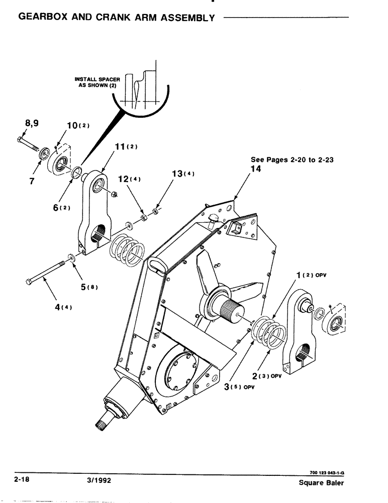 Схема запчастей Case IH 8570 - (2-18) - GEARBOX AND CRANK ARM ASSEMBLY Driveline