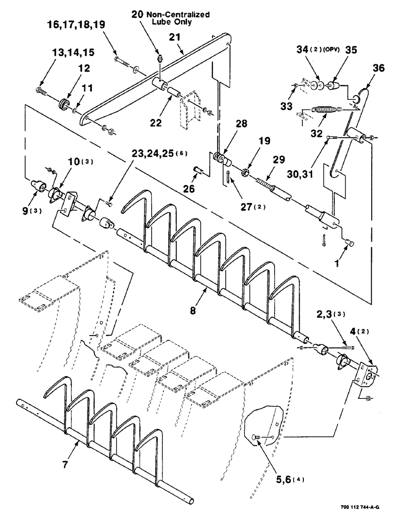 Схема запчастей Case IH 8580 - (05-22) - HOLDING FINGER ASSEMBLY, STUFFER CHAMBER (13) - FEEDER