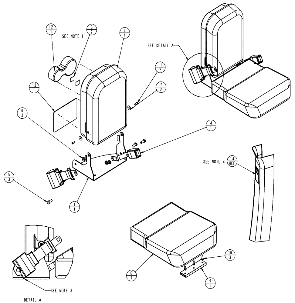 Схема запчастей Case IH FLX4510 - (01-040) - INSTRUCTIONAL SEAT ASSEMBLY (10) - CAB