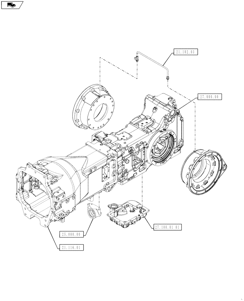 Схема запчастей Case IH PUMA 130 - (21.000.00[02]) - PICTORIAL INDEX - TRANSMISSION (21) - TRANSMISSION
