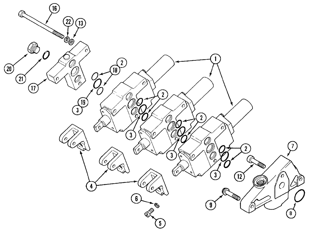 Схема запчастей Case IH CX90 - (08-08) - AUXILIARY VALVES (08) - HYDRAULICS