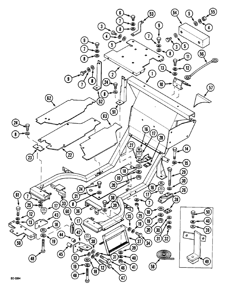 Схема запчастей Case IH 2140 - (9-030) - COMPARTMENT, PLATFORM, NARROW (09) - CHASSIS/ATTACHMENTS