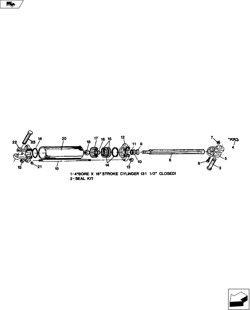 Схема запчастей Case IH S-SERIES - (35.100.02) - HYDRAULIC CYLINDER ASSEMBLY (35) - HYDRAULIC SYSTEMS