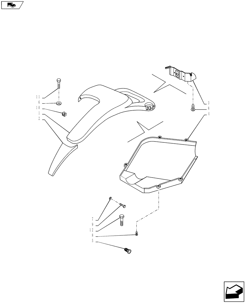 Схема запчастей Case IH PUMA 160 - (90.116.04[01]) - REAR FENDERS (90) - PLATFORM, CAB, BODYWORK AND DECALS