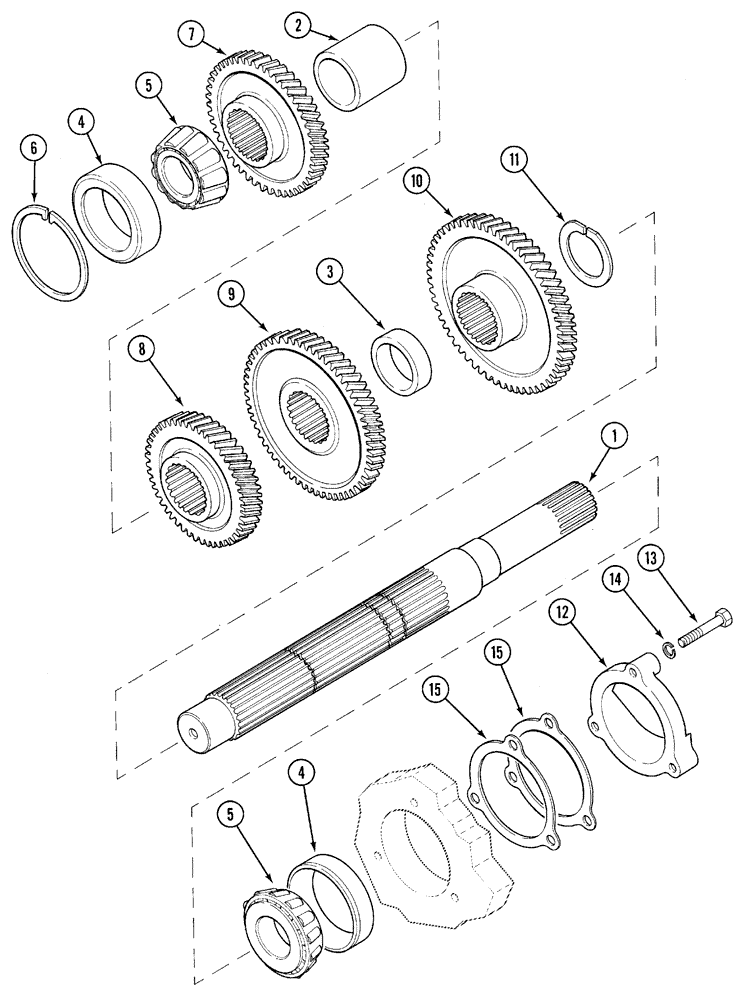 Схема запчастей Case IH 5120 - (6-006) - TRANSMISSION, SPEED GEARS, INPUT SHAFT, SYNCHRO. SHIFT (06) - POWER TRAIN