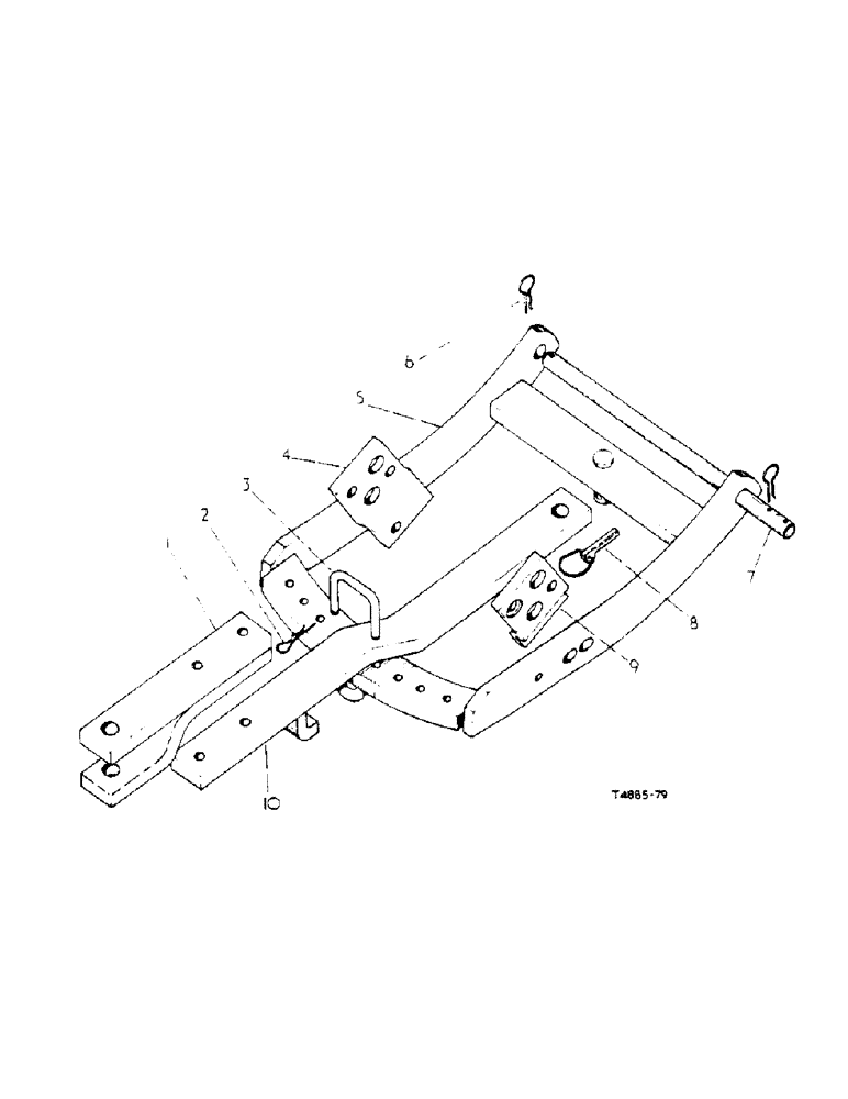Схема запчастей Case IH 434 - (8-14) - DRAWBAR ATTACHMENT - NARROW TREAD (09) - CHASSIS