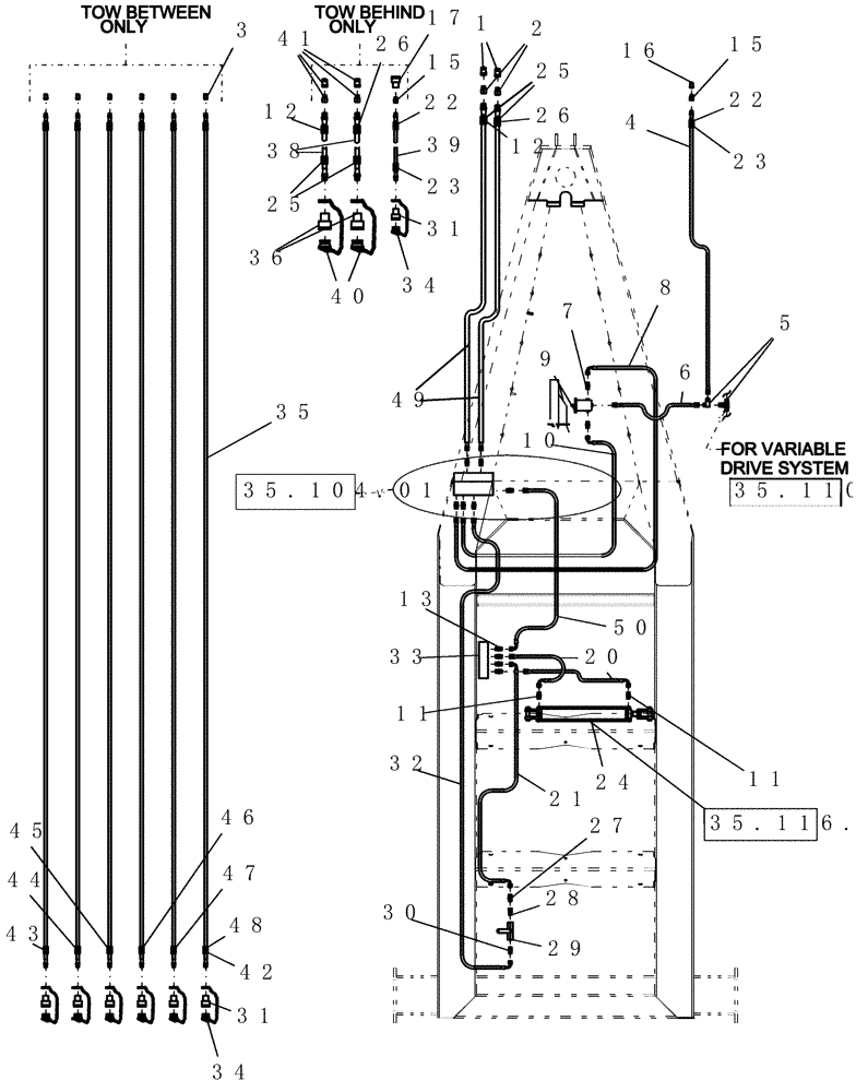 Схема запчастей Case IH 3380 - (35.100.01) - HYDRAULICS - MAIN FRAME (3 TANK) (35) - HYDRAULIC SYSTEMS