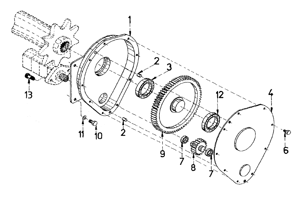 Схема запчастей Case IH AUSTOFT - (A01-10) - BIN ELEVATOR GEARBOX Mainframe & Functioning Components