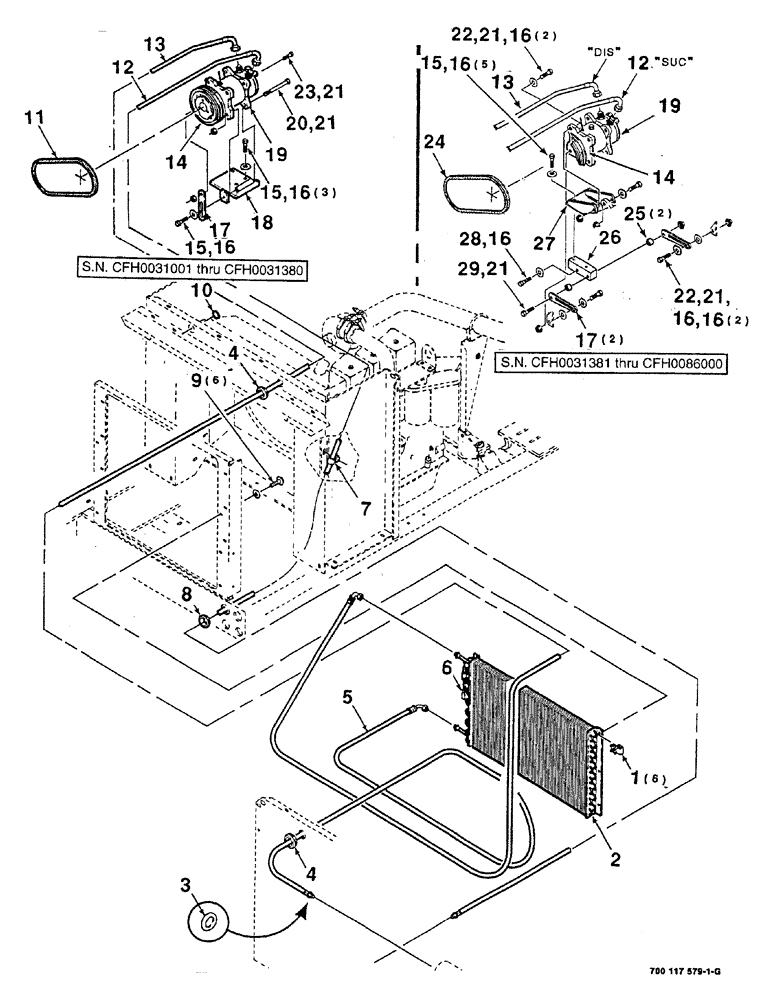 Схема запчастей Case IH 8840 - (02-012) - CONDENSER/COMPRESSOR ASSEMBLY (R-12 REFRIGERANT) (50) - CAB CLIMATE CONTROL