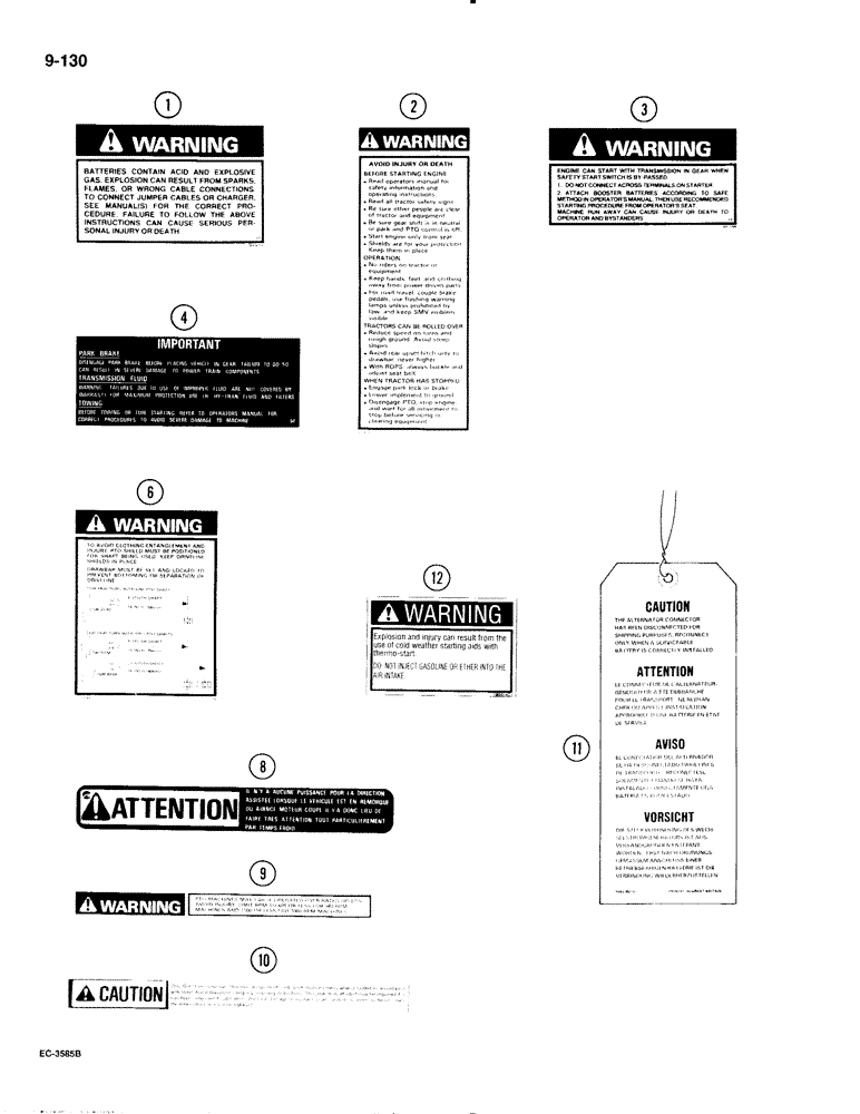 Схема запчастей Case IH 595 - (9-130) - DECALS (09) - CHASSIS/ATTACHMENTS