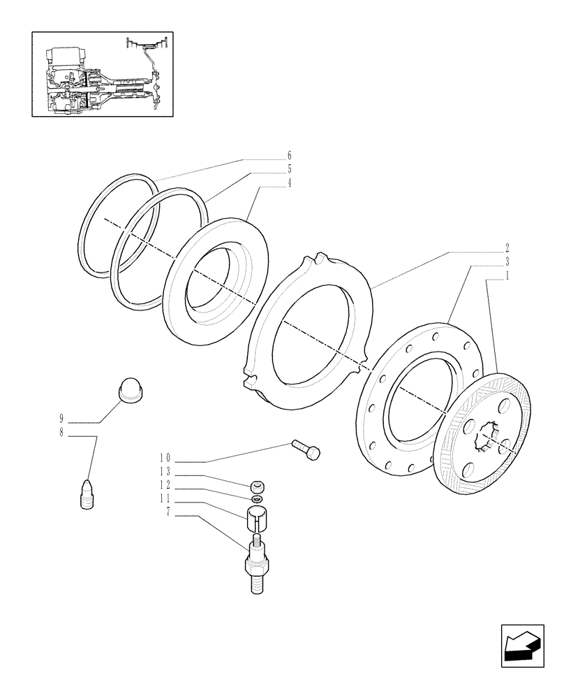 Схема запчастей Case IH MXM175 - (1.65.3/01[02]) - TRANSMISSION BRAKES (05) - REAR AXLE