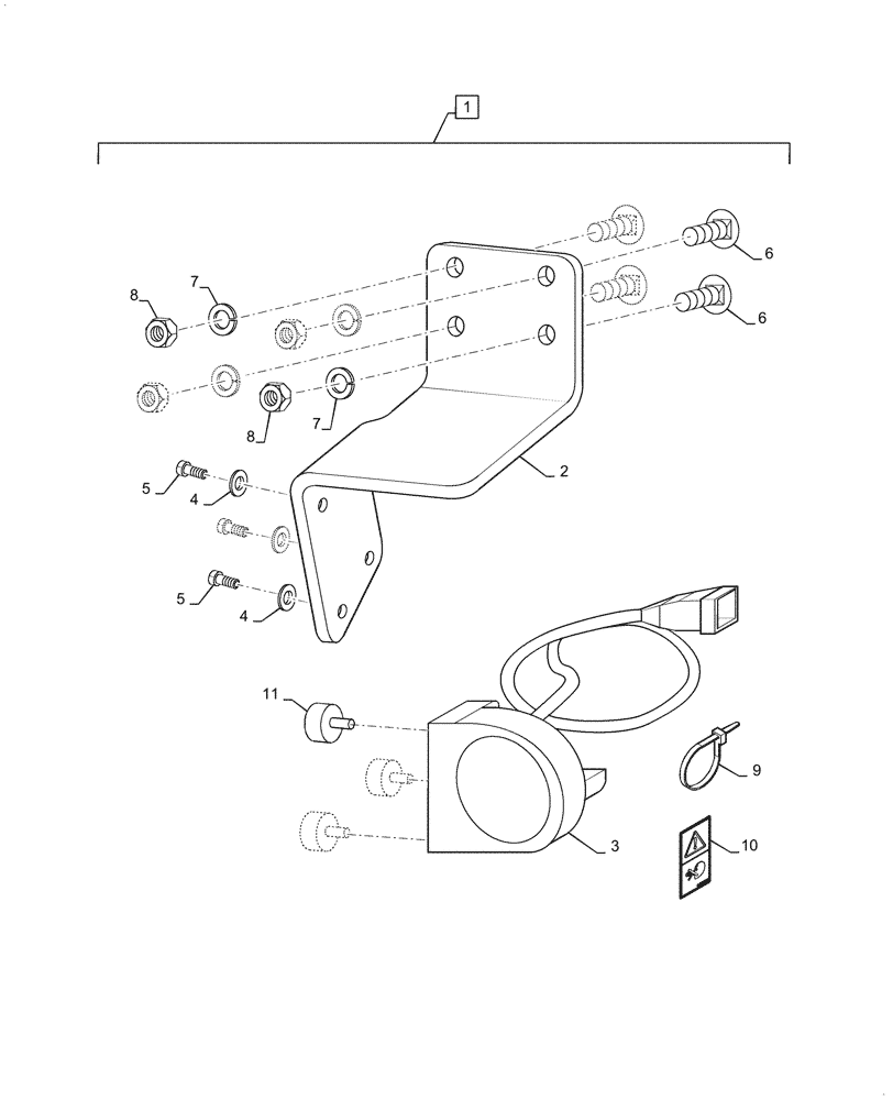 Схема запчастей Case IH STEIGER 500 - (88.055.11) - DIA KIT - GROUND SPEED RADAR (88) - ACCESSORIES