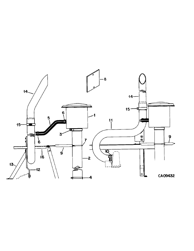 Схема запчастей Case IH 1470 - (12-04) - POWER, ASPIRATED PRE-CLEANER PRE-SCREENER, FACTORY INSTALLED ASPIRATOR ATTACHMENT W/O MUFFLER Power