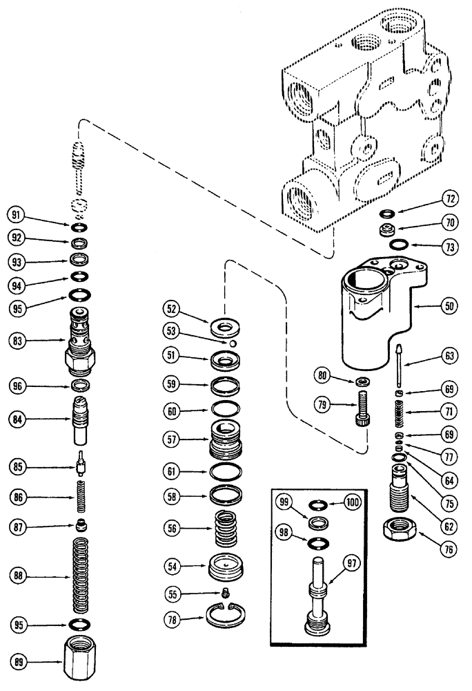 Схема запчастей Case IH 7250 - (8-062) - HYDRAULIC REMOTE VALVE ASSEMBLY, FIRST REMOTE WITH LOAD CHECK (08) - HYDRAULICS