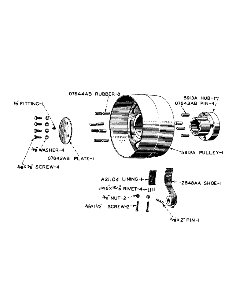 Схема запчастей Case IH D-SERIES - (066) - RESILIENT BELT PULLEY, TRACTOR NUMBER 4805353 TO NUMBER 4818099, D, DC, DO (06) - POWER TRAIN