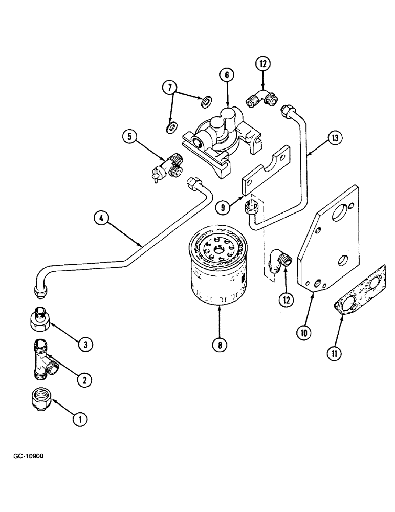 Схема запчастей Case IH 433 - (2-16) - COOLANT FILTER (02) - ENGINE