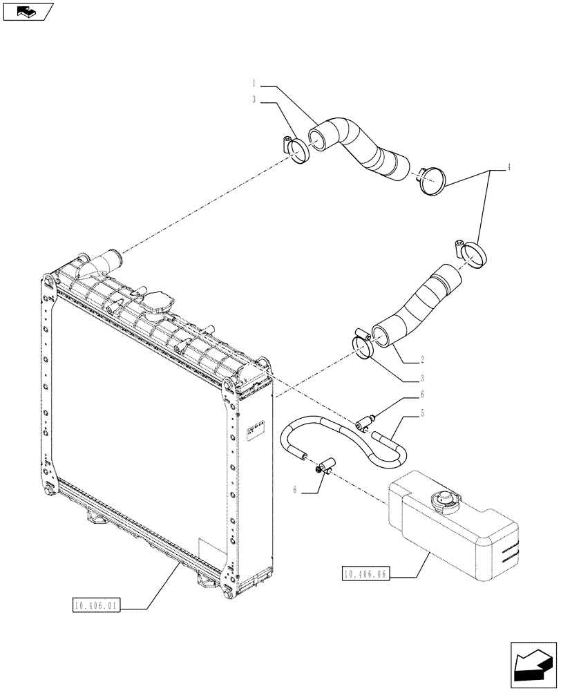 Схема запчастей Case IH FARMALL 65C - (10.400.02) - RADIATOR HOSES (10) - ENGINE