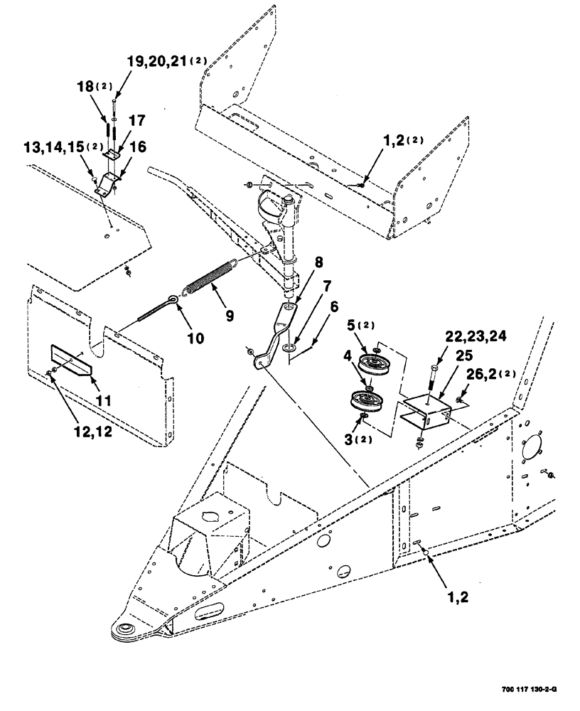 Схема запчастей Case IH 8420 - (06-02) - THREADER CONTROL AND TWINE TENSIONER ASSEMBLY (14) - BALE CHAMBER