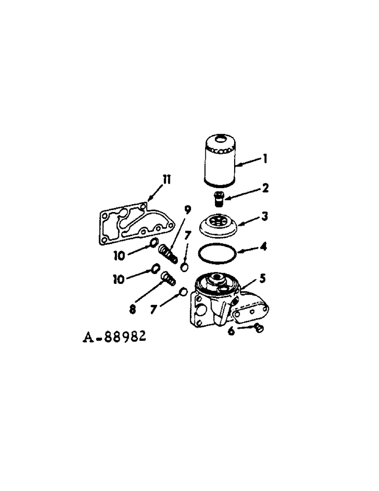 Схема запчастей Case IH C-221 - (A-21[A]) - LUBRICATING OIL FILTER, SPIN ON TYPE, 205 AND 315 COMBINES WITH ENGINE SERIAL NO. 49916 AND ABOVE 