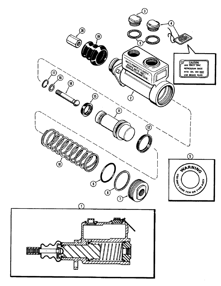 Схема запчастей Case IH 2470 - (164) - MASTER BRAKE CYLINDER ASSEMBLY (07) - BRAKES