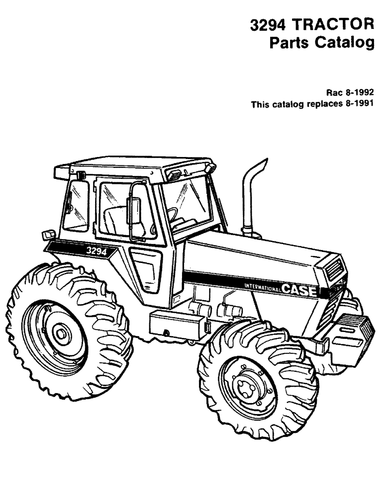 Схема запчастей Case IH 3294 - (1-003) - 3294 TRACTOR PARTS CATALOG (00) - PICTORIAL INDEX