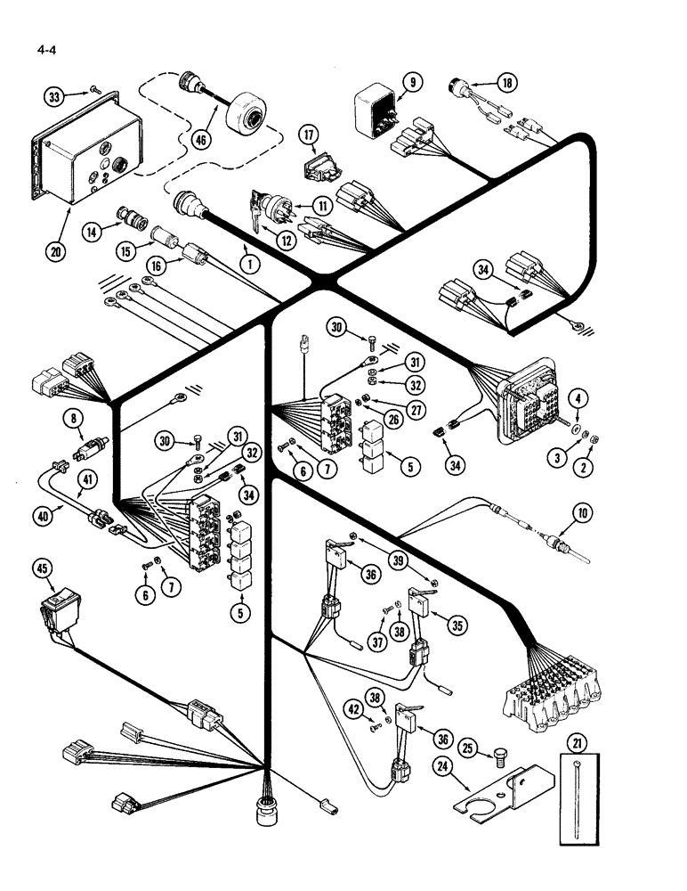 Схема запчастей Case IH 3594 - (4-004) - CAB HARNESS, P.I.N. 9944363 AND AFTER (04) - ELECTRICAL SYSTEMS
