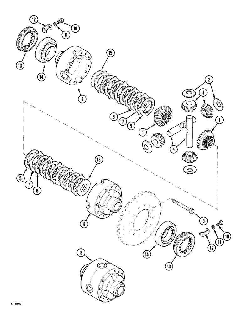 Схема запчастей Case IH 5150 - (5-52) - DIFFERENTIAL, (5130/5140/5150), MFD, 709 S4 / 709 S4P (05) - STEERING