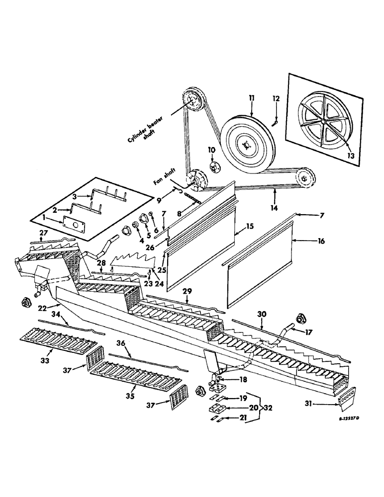 Схема запчастей Case IH 403 - (072) - STRAW RACK AND DRIVE (72) - SEPARATION