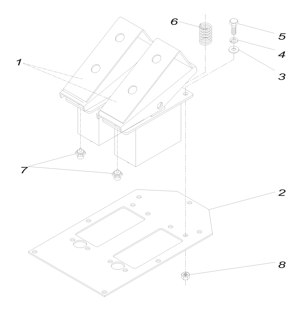 Схема запчастей Case IH 7700 - (A09.06[01]) - Pedals, Wet Brake {7000} (33) - BRAKES & CONTROLS