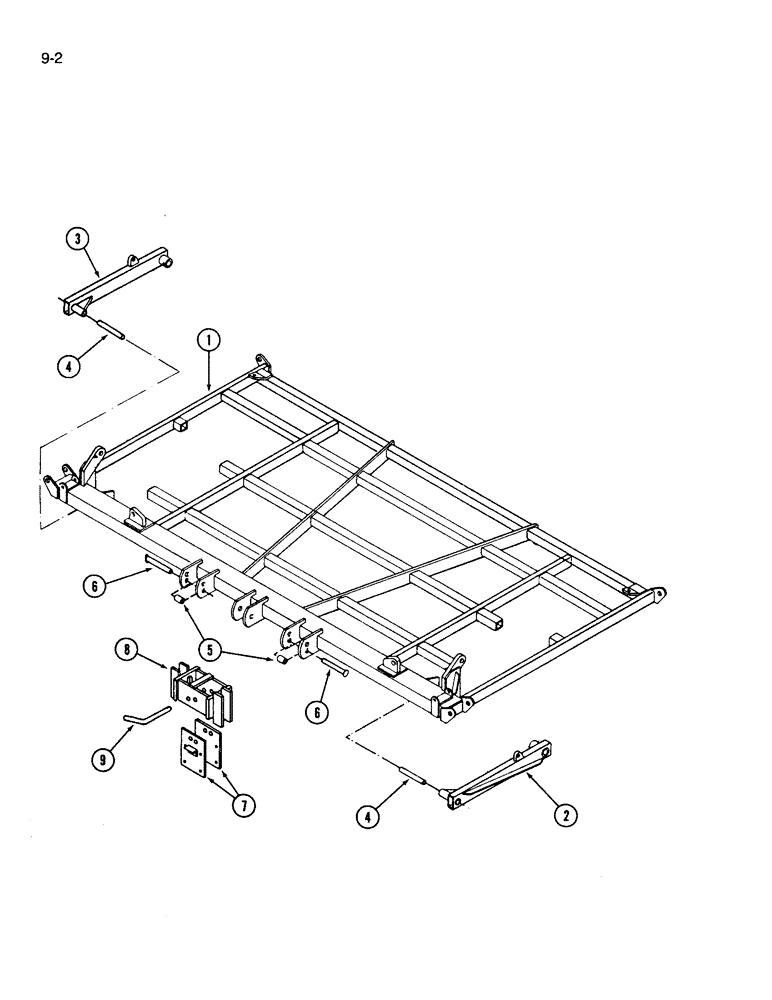 Схема запчастей Case IH 365 - (9-02) - CENTER FRAME AND GAUGE WHEEL ARMS (09) - CHASSIS/ATTACHMENTS
