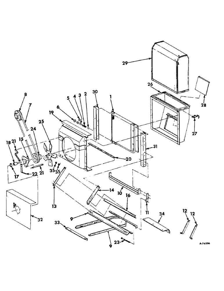 Схема запчастей Case IH 315 - (F-24) - HYDRAULICS SYSTEM, OIL COOLER, FAN, FRAME, SCREEN AND SHROUD FOR HYDROSTATIC GROUND DRIVE (07) - HYDRAULIC SYSTEM