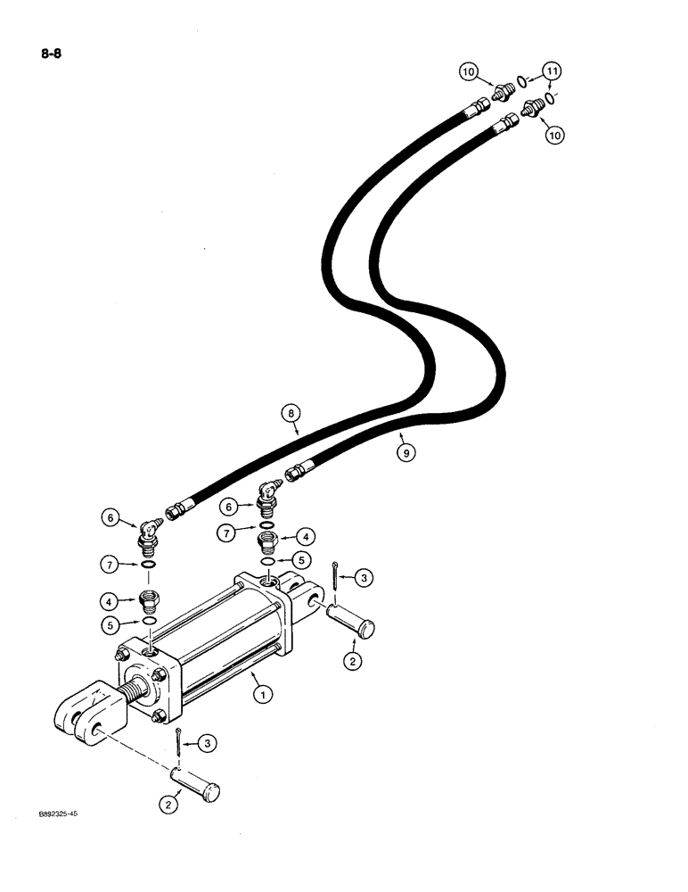 Схема запчастей Case IH 780 - (8-08) - TRANSPORT LIFT HYDRAULIC CIRCUIT, 4 IN. ID SINGLE CYLINDER (08) - HYDRAULICS