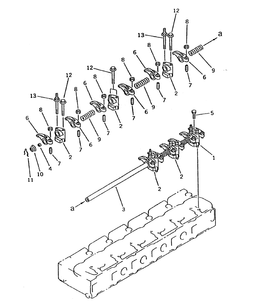 Схема запчастей Case IH 7000 - (C01-02) - ROCKER ARM (KOMATSU) Engine & Engine Attachments