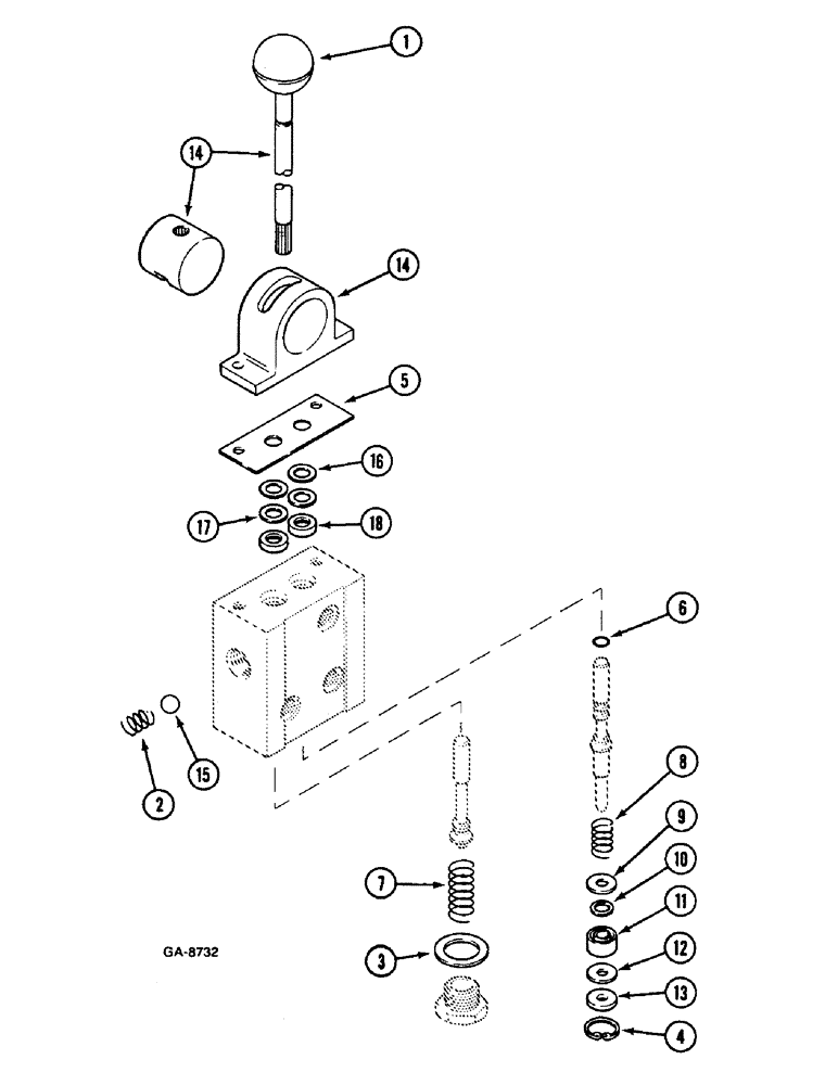 Схема запчастей Case IH 433 - (8-532) - SINGLE ACTING CONTROL VALVE (08) - HYDRAULICS