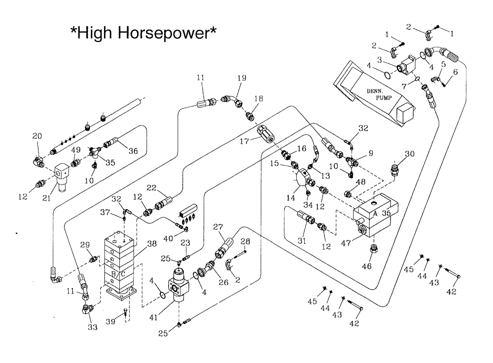 Схема запчастей Case IH 7700 - (B07[03]) - HYDRAULIC CIRCUIT {BASECUTTER} {DENISON} Hydraulic Components & Circuits