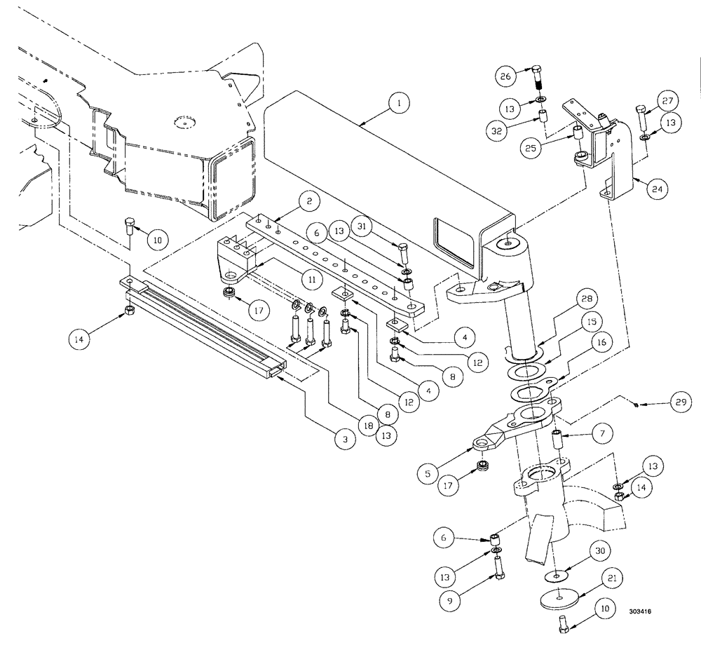 Схема запчастей Case IH SPX4260 - (100) - AXLE ASSEMBLY  STEER RF (25) - FRONT AXLE SYSTEM