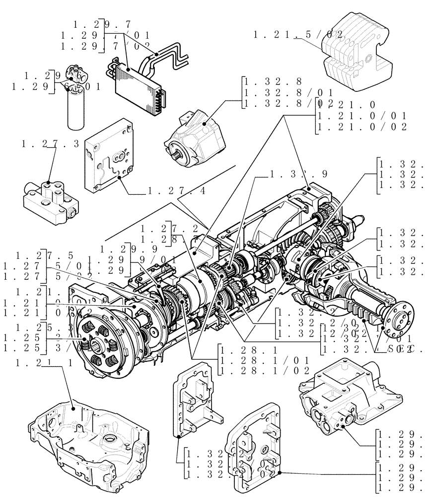 Схема запчастей Case IH MAXXUM 110 - (SEC. 03) - TRANSMISSION (00) - GENERAL