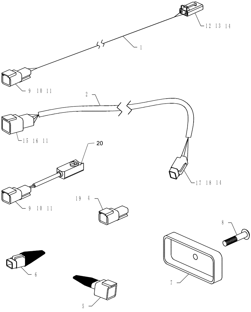 Схема запчастей Case IH 3380 - (55.640.02) - FLOW PARTS (55) - ELECTRICAL SYSTEMS