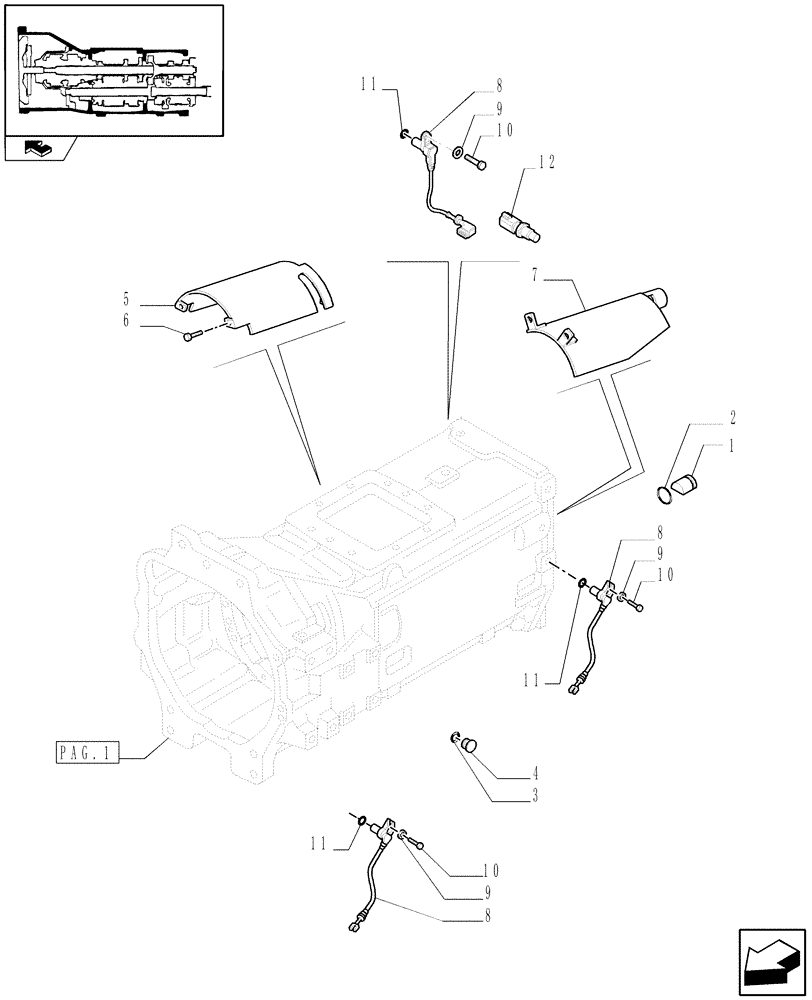 Схема запчастей Case IH PUMA 115 - (1.21.0/03[02]) - FULL POWER-SHIFT TRANS. 18X6 AND 17X6 - HOUSING , GEARS (VAR.330285) (03) - TRANSMISSION