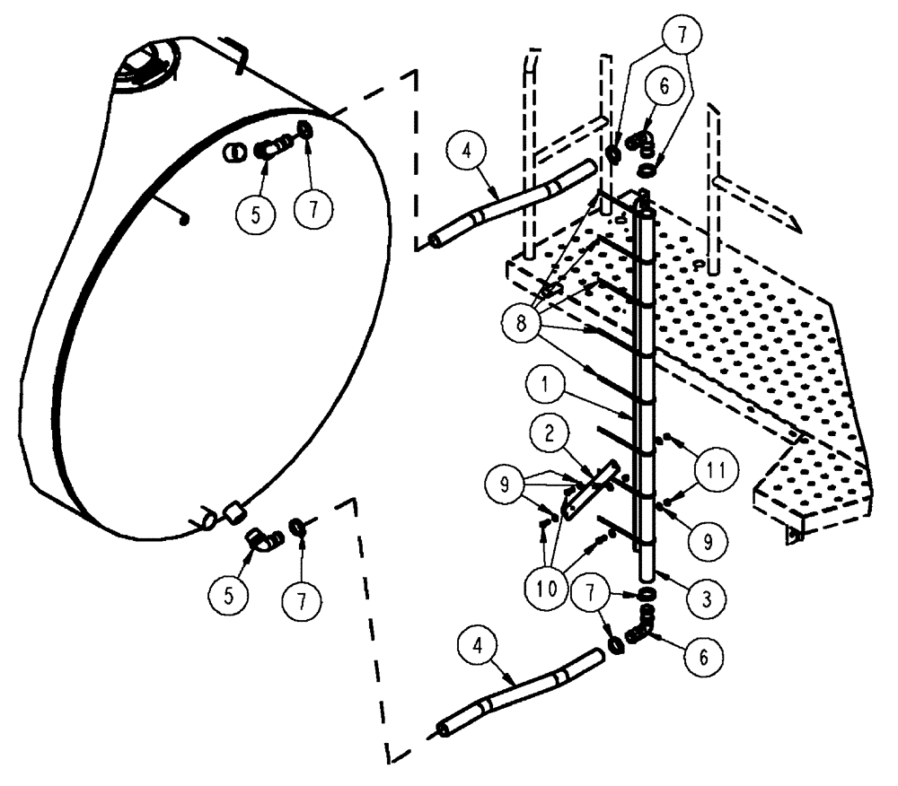 Схема запчастей Case IH FLX610 - (06-003) - SIGHT GAUGE, 1800 GALLON Tank