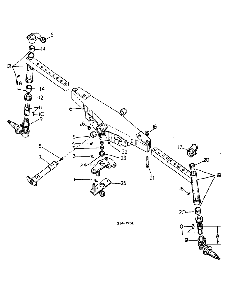 Схема запчастей Case IH 584 - (14-01) - ADJUSTABLE FRONT AXLE, STRAIGHT, 52 TO 80 INCH TREAD Suspension