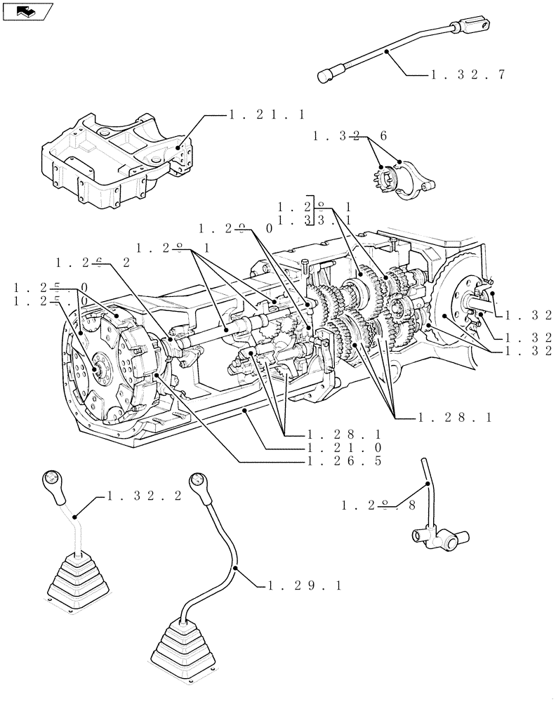 Схема запчастей Case IH FARMALL 95C - (SEC. 03) - TRANSMISSION (00) - GENERAL